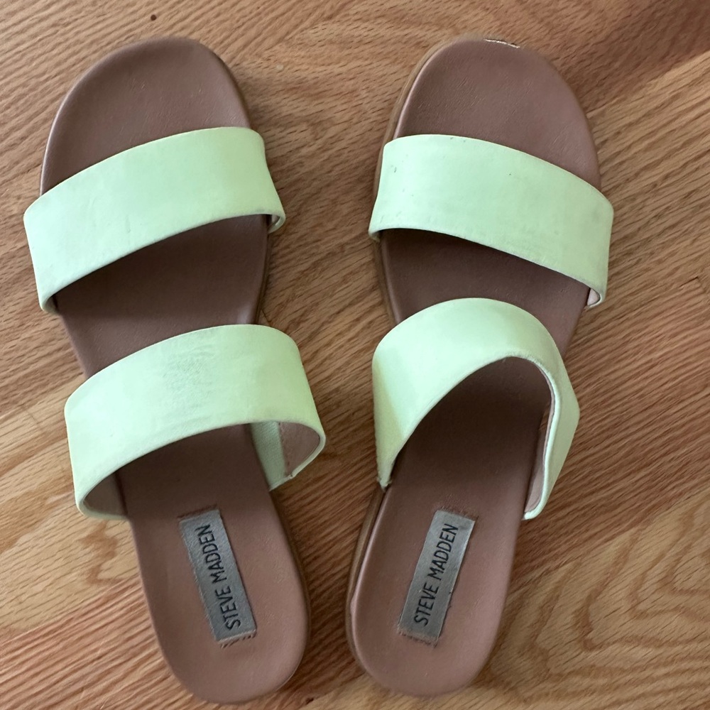 Steve Madden Women's Light Green Slide Sandals